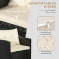 Miniatyrbillede 6 af 10: Polyrattan Siddesæt Til 4 Personer, Havesæt, Sofasæt, Havemøbelsæt, Lounge, Metal, Luksus, Sort