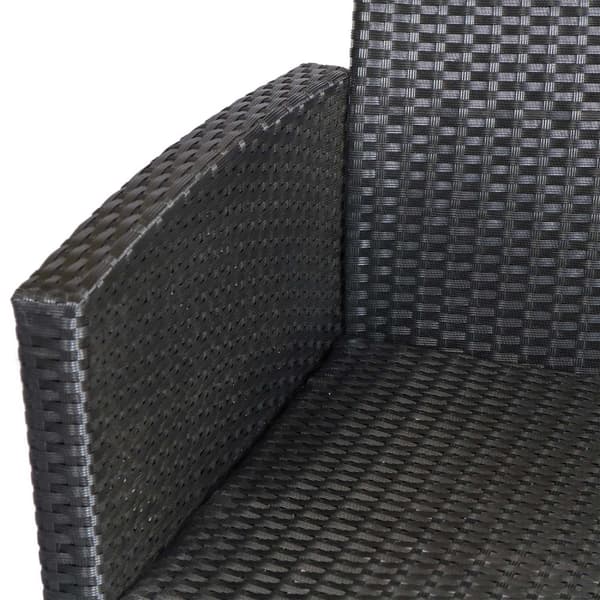 Polyrattan Siddesæt Til 4 Personer, Havesæt, Sofasæt, Havemøbelsæt, Lounge, Metal, Luksus, Sort