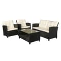 Miniatyrbillede 1 af 10: Polyrattan Siddesæt Til 4 Personer, Havesæt, Sofasæt, Havemøbelsæt, Lounge, Metal, Luksus, Sort