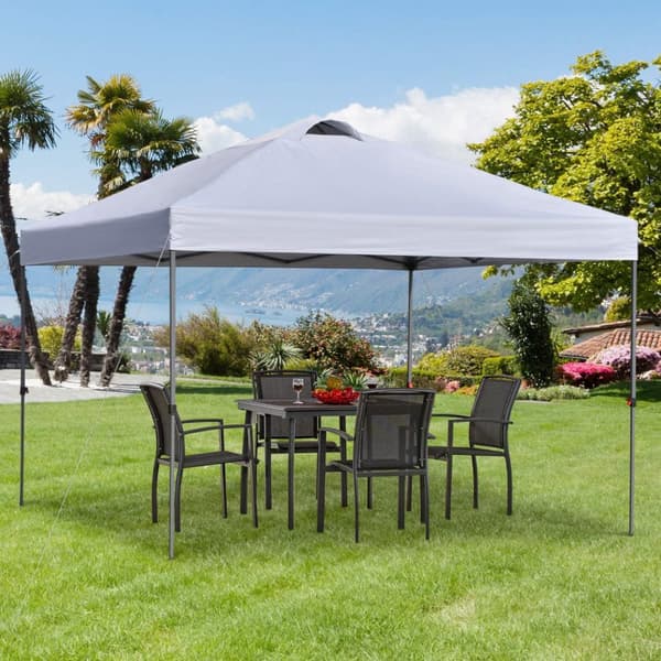 Garden Gazebo 2,95X2,95M Sammenleggbar Lysthus Med Knagger Og Tau, Oxford-Stoff, Uv-Beskyttelse, Hvit