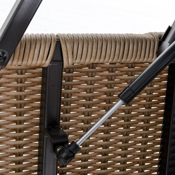 Polyrattan Hagebord Uttrekkbart Salongbord Stål Khaki 103X50X45.5Cm