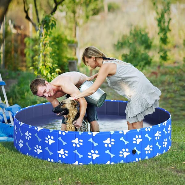 Hundebadekar Sammenleggbart Hundebasseng, Badekar & Svømmebasseng, Vannbasseng For Hunder Og Katter, Ø160X30H Cm