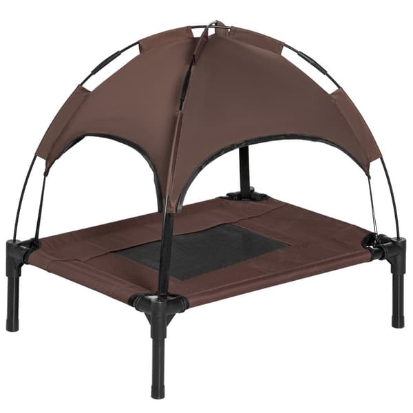Outdoor Pet Bed Katos Korotettu Koiransänky, Hengittävä Taft Kangas, Kahvi, 61X46X62Cm