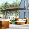 Miniatyrbilde 3 av 10: Parasoll Utkragende Parasoll Med Sveiv, Stålramme & Polyesterstoff, Kaffe, Ø3X2,5M