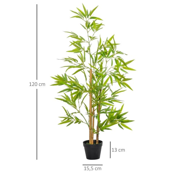 Kunstig Bambus Dekorativ Kunstig Plante, Naturtro Trædekoration, 120 Cm, Indendørs