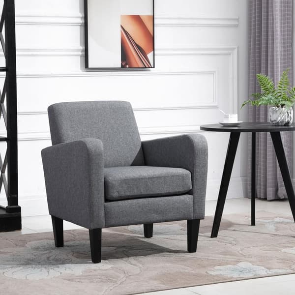 Avslapningsstol Enkeltstol Med Trekk, Treføtter, Linstoff, Lys Grå, 66X72X74Cm