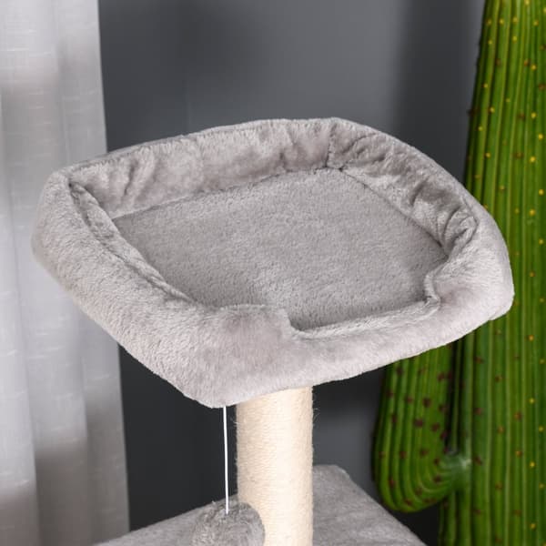 Skrapestolpe Med Kattehule Og Stige, Multi-Level, E1 Mdf Sisal, Lys Grå, 60X48X122Cm