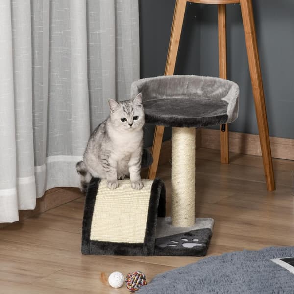 Skrapestolpe Lekeballer Og Sisal Tau Skrapestenger, Stall Kattetre, Grå, 35,5X37X46Cm