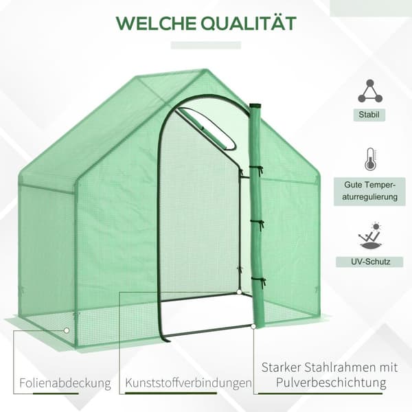 Folie Drivhus Tomat Drivhus Kold Ramme Med Vindue Og Dør Grønt Stål Pvc Plast 180 X 100 X 168 Cm