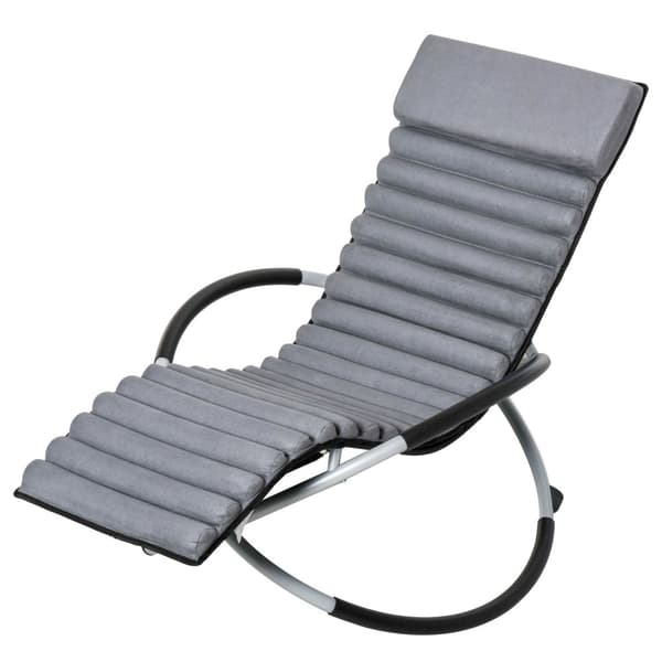 Gyngestol Ergonomisk 2 I 1 Huskestol Hagestol Gyngestol Metall Tekstlinje Sfærisk Mørkegrå 145 X 74 X 88 Cm