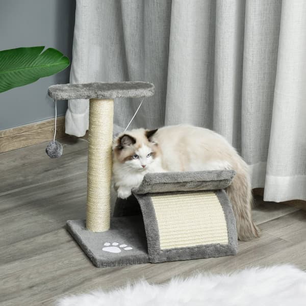 Kat Kradsestolpe, Lege Og Kradsestolpe Med Legebold, Lys Grå, L40Xb30Xh43 Cm