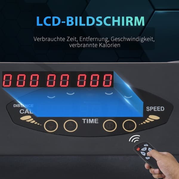 Elektrisk Tredemølle Med Lcd-Skjerm, Sammenleggbar Treningsmaskin, 1-6 Km/T, Stål, Svart, 105 X 56 X 108,5 Cm