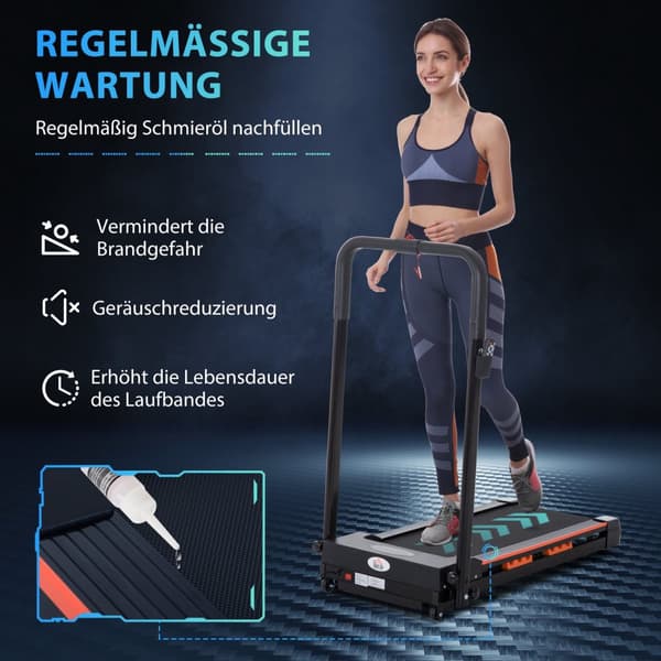 Elektrisk Tredemølle Med Lcd-Skjerm, Sammenleggbar Treningsmaskin, 1-6 Km/T, Stål, Svart, 105 X 56 X 108,5 Cm