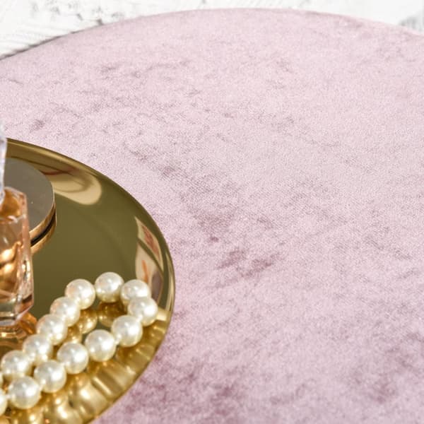 Pink Polstret Bænk Med Opbevaringsplads I Fransk Stil, Fløjl, Elegant, 81X40X41Cm
