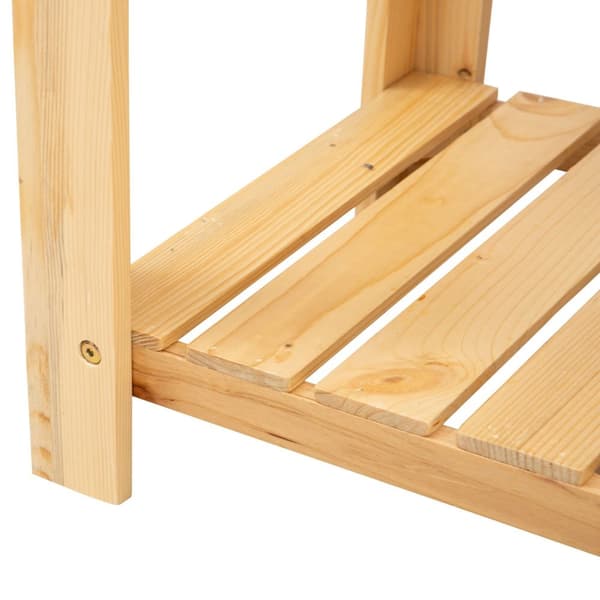 Plantebord Hagearbeidsbord Med Hylle For Hage/Balkong/Terrasse, Grantre, Blomsterhylle,