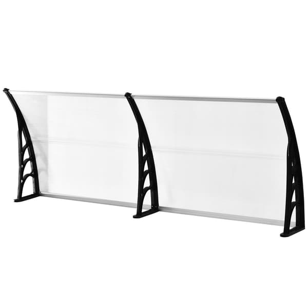 Pent Baldakin For Inngangsdør 75X195X23 Cm Baldakin 5Mm Polykarbonat Solbeskyttelse Regnbeskyttelse For Utvendig Aluminium Transparent