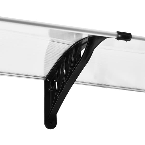 Pent Baldakin For Inngangsdør 75X195X23 Cm Baldakin 5Mm Polykarbonat Solbeskyttelse Regnbeskyttelse For Utvendig Aluminium Transparent