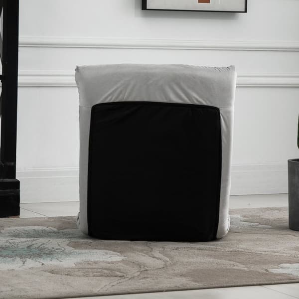 Gulvstol 3-I-1 Sammenfoldelig Justerbar Ryglæn 13 Positioner Sammenklappelig Liggestol Grå Metalskum 55X71X53,5Cm