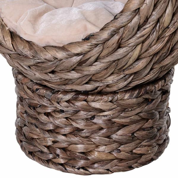 Rattan Cat Basket Cozy Cat Cave Pehmusteella, Lemmikkisänky Vesihyasintista, Tummanruskea, 42X33X52Cm