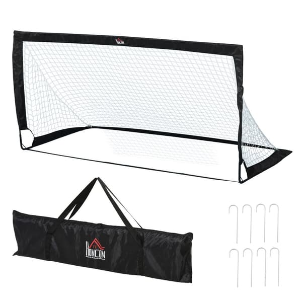 Fodboldmål Sæt Med 2 Minimål, Foldbare Lavet Af Stål Og Tetrolon, Sort, 186X90X89 Cm