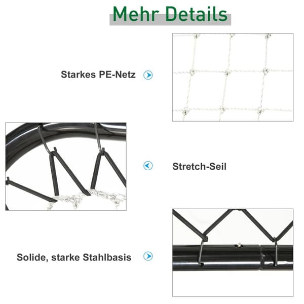 Football Rebounder Taitettava Takaisinpotku Maali Rebound Seinä 5 Taso Baseball Koripallo Metalli Musta 78X84X65-78Cm