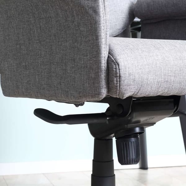 Kontorstol Svingstol Ergonomisk, Armlene & Høydejusterbar, Faux Lin, Lys Grå, 68X72X120-126Cm