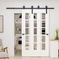 Miniatyrbilde 3 av 7: Skyvedørssystem For Skyvedørsskinne I Tre Med 9 Tilbehør Carbon Steel Black