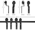 Miniatyrbilde 4 av 7: Skyvedørssystem For Skyvedørsskinne I Tre Med 9 Tilbehør Carbon Steel Black