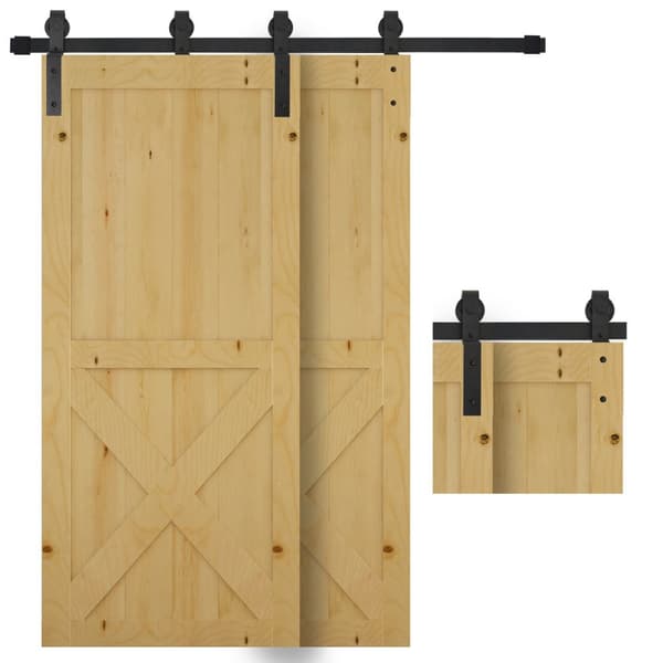 Skyvedørssystem For Skyvedørsskinne I Tre Med 9 Tilbehør Carbon Steel Black