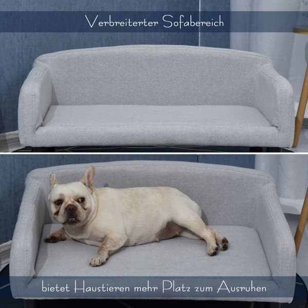 Hundesofa Stilfuld Pet Sofa Med Betræk & Træben, 82X54X36Cm