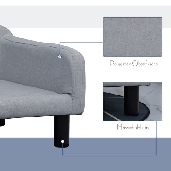 Hundesofa Stilfuld Pet Sofa Med Betræk & Træben, 82X54X36Cm
