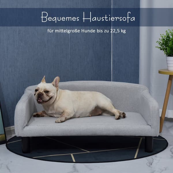 Hundesofa Stilfuld Pet Sofa Med Betræk & Træben, 82X54X36Cm