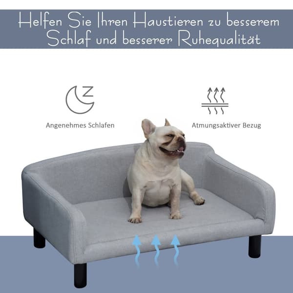 Hundesofa Stilfuld Pet Sofa Med Betræk & Træben, 82X54X36Cm