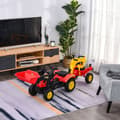 Miniatyrbilde 3 av 10: Pedaltraktor Med Henger, Pedalgraver, Traktor Med Frontlaster, Barnepedaltraktorer Fra 3 År, Gravemaskin, Barn, Stål, Plast, Rød, 179 X 42 X 59 Cm