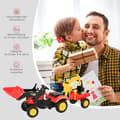 Miniatyrbilde 6 av 10: Pedaltraktor Med Henger, Pedalgraver, Traktor Med Frontlaster, Barnepedaltraktorer Fra 3 År, Gravemaskin, Barn, Stål, Plast, Rød, 179 X 42 X 59 Cm