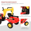 Miniatyrbilde 9 av 10: Pedaltraktor Med Henger, Pedalgraver, Traktor Med Frontlaster, Barnepedaltraktorer Fra 3 År, Gravemaskin, Barn, Stål, Plast, Rød, 179 X 42 X 59 Cm