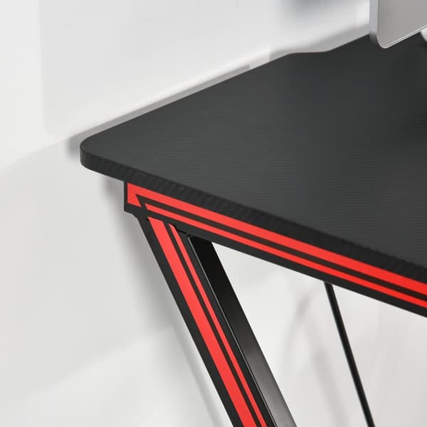 Spillbordspult Med Hodetelefonkrok Og Koppholder, Stål + Mdf, Svart, 105X55X75Cm