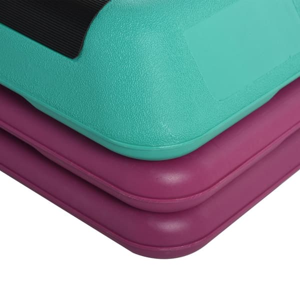 Stepping Board Aerobic Fitness Harjoituspyörä Stepperin Korkeus Säädettävissä 10Cm/15Cm/20Cm Pvc Pp Musta+Vihreä+Violetti 110 X 40 X 20 Cm