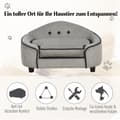 Miniatyrbillede 7 af 10: Pet Sofa Hyggelig Hundeseng Lavet Af Naturligt Træ Og Plys, Grå, 66,5X45X35,5 Cm