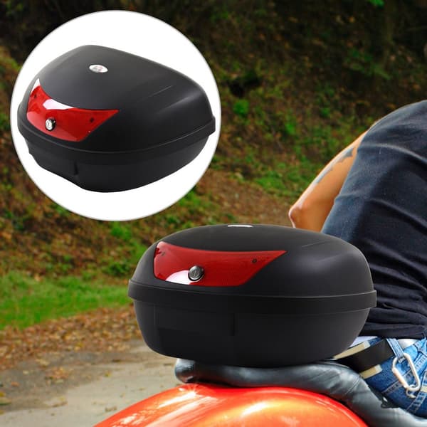 Motorsykkelkoffert, Scooterkoffert For Motorsykler, Scootere, Mopeder, Quads, 48L Hjelmkoffert, Toppkoffert, Svart, 59X43X33Cm
