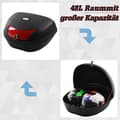 Miniatyrbilde 7 av 10: Motorsykkelkoffert, Scooterkoffert For Motorsykler, Scootere, Mopeder, Quads, 48L Hjelmkoffert, Toppkoffert, Svart, 59X43X33Cm