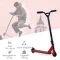 Miniatyrbillede 5 af 10: Pro Stunt Scooter Til Freestyle Tricks, 100 Mm Pu Hjul, Til Børn Og Voksne, Aluminium, Rød