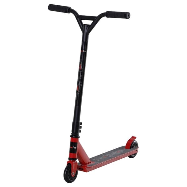 Pro Stunt Scooter Til Freestyle Tricks, 100 Mm Pu Hjul, Til Børn Og Voksne, Aluminium, Rød