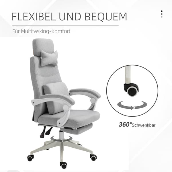 Kontorstol, Gaming Stol, Stol Med Hjul, Ergonomisk Design, Polyester, Skum, Flerlags Bord, Plast, 62 X 68 X 117-127 Cm