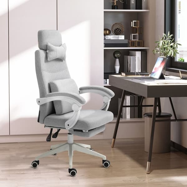 Kontorstol, Gaming Stol, Stol Med Hjul, Ergonomisk Design, Polyester, Skum, Flerlags Bord, Plast, 62 X 68 X 117-127 Cm