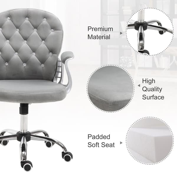 Skrivebordsstol Ergonomisk Kontorstol Med Polstret Ryggstøtte, Grå, 59,5X60,5X95-105 Cm