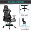 Miniatyrbilde 7 av 10: Ergonomic Office Chair Gaming Stol, Snurrstol Laget Av Kunstskinn Og Skum, Svart, 67,5X74X126-136Cm