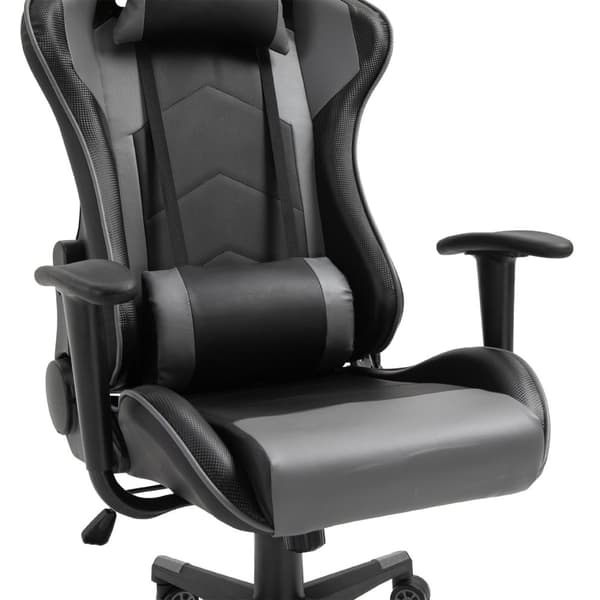 Ergonomic Office Chair Gaming Stol, Snurrstol Laget Av Kunstskinn Og Skum, Svart, 67,5X74X126-136Cm