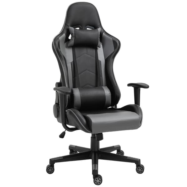 Ergonomic Office Chair Gaming Stol, Snurrstol Laget Av Kunstskinn Og Skum, Svart, 67,5X74X126-136Cm