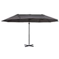 Miniatyrbilde 10 av 10: Dobbel Parasoll Cantilever Paraply Med Sveiv Justerbar Hageparaply Solbeskyttelse Metal Mørkegrå 440 X 270 X 250 Cm